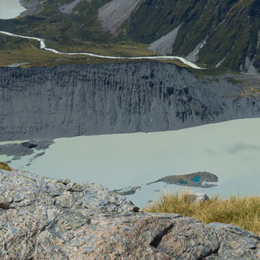 View over the mountains lakes