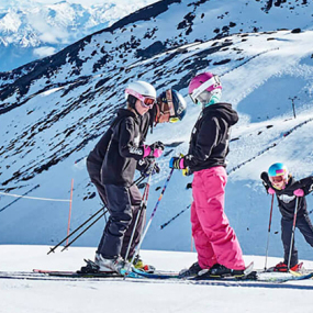 Family skiers at The Remarkables