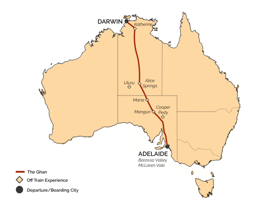 The Ghan Train Map