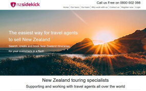 nzsidekick agent only website for New Zealand travel