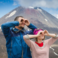 Visitors in Tongariro National Park