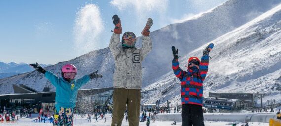 Family enjoying The Remarkables Ski Field in Queenstown