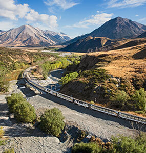 TranzAlpine Train crossing river