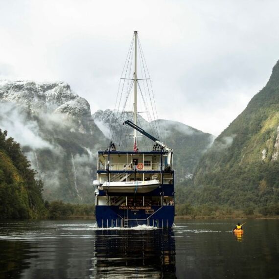 boat sailing on doubtful sound