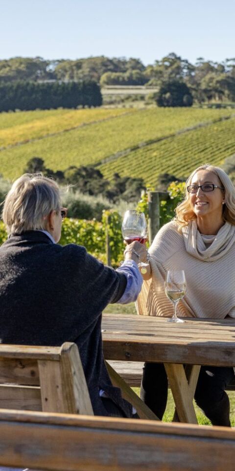 Couple wine tasting in the Mornington Peninsula - credit to Tourism Australia