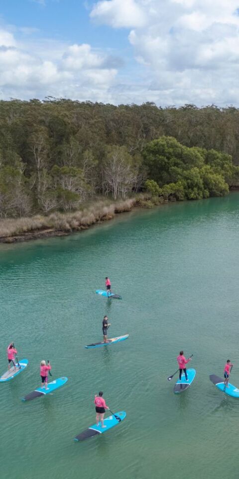 paddleboarders paddling in coffs harbour - credit to tourism australia
