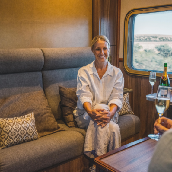 woman in platinum carriage