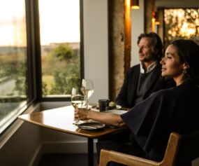 Couple sipping wine at The Louise in Barossa Valley