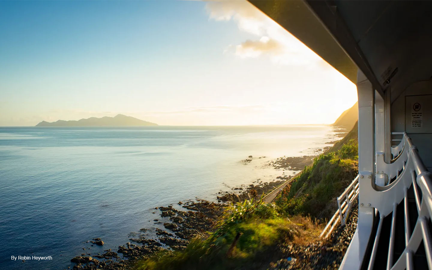 The Northern Explorer along the Kapiti Coast - By Robin Heyworth