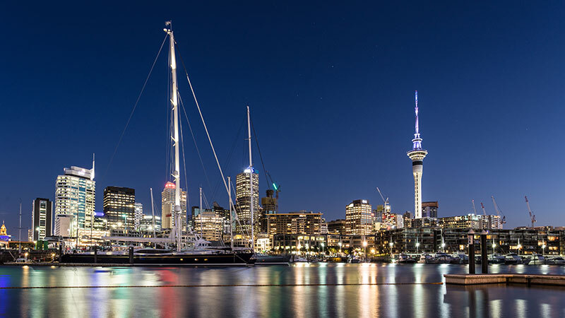 Auckland at night, New Zealand