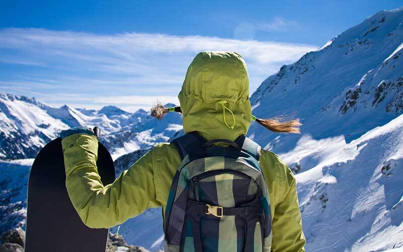 Backpack on ski trip