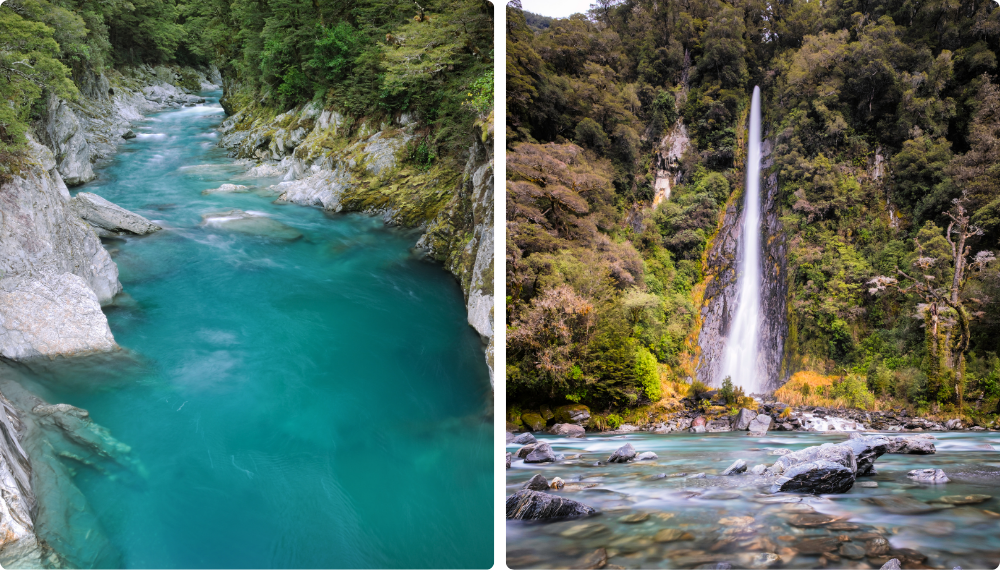 Haast Pass Hidden Gems Blue Pools & Thunder Creek Falls Haast Pass New Zealand