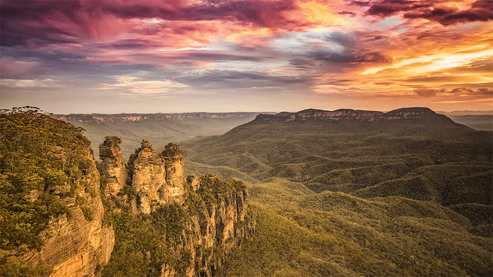 Blue Mountains at Sunset