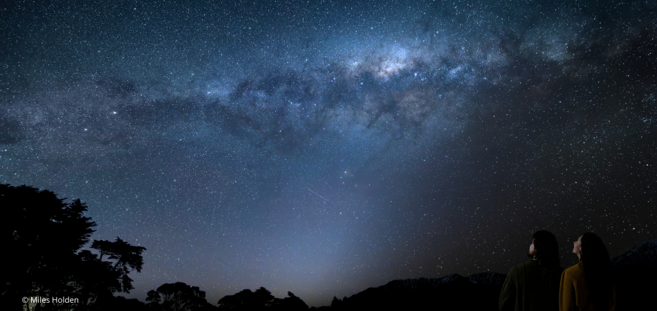 Stargazing in night sky