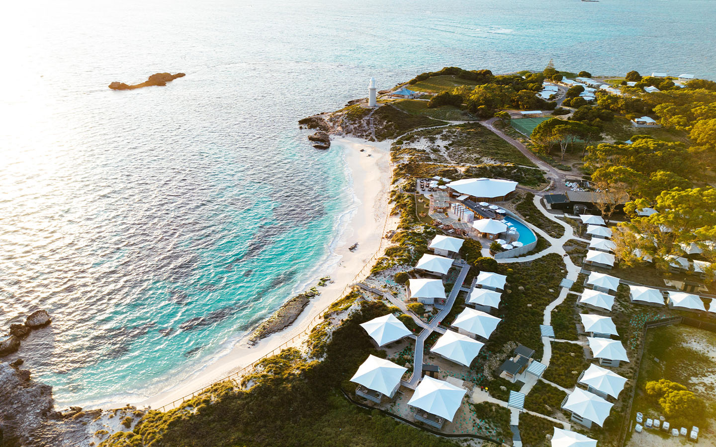 Glamping by the beach at Rottnest Island, Western Australia