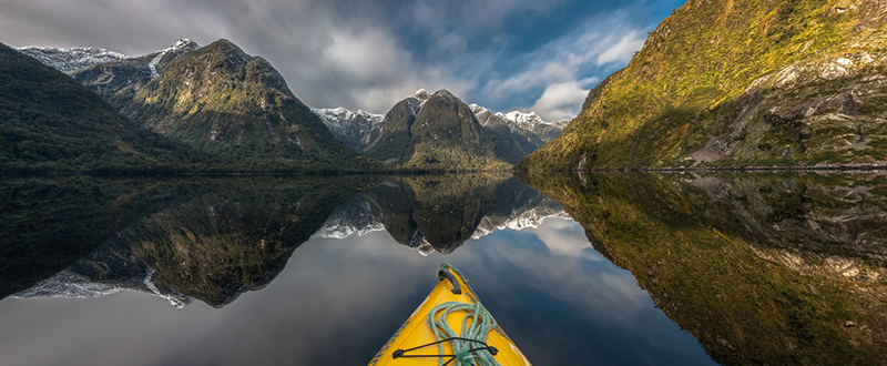 Doubtful Sound from the seat of a kayak Doubtful Sound from the seat of a kayak