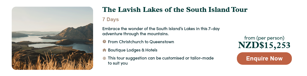 The Lavish Lakes of the South Island Tour Card