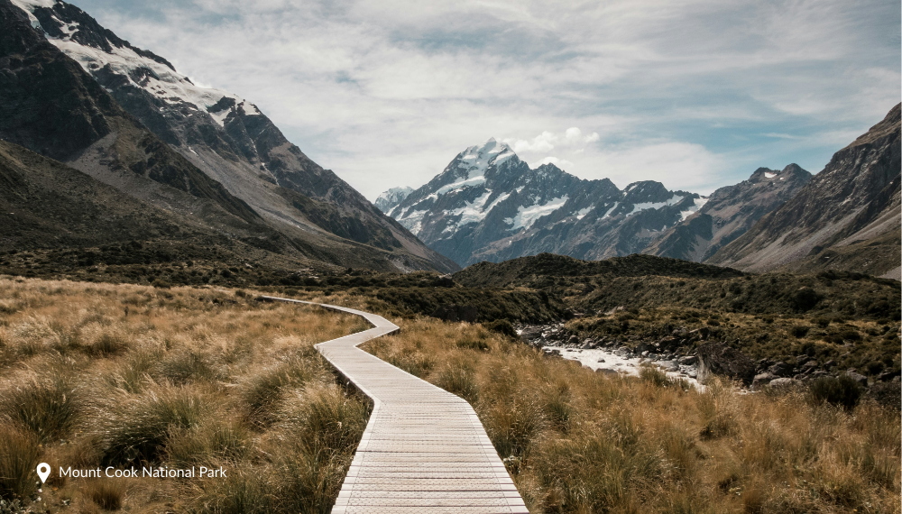 New Zealand tours 2026 Road Trip Itinerary to Mount Cook national park hooker valley track