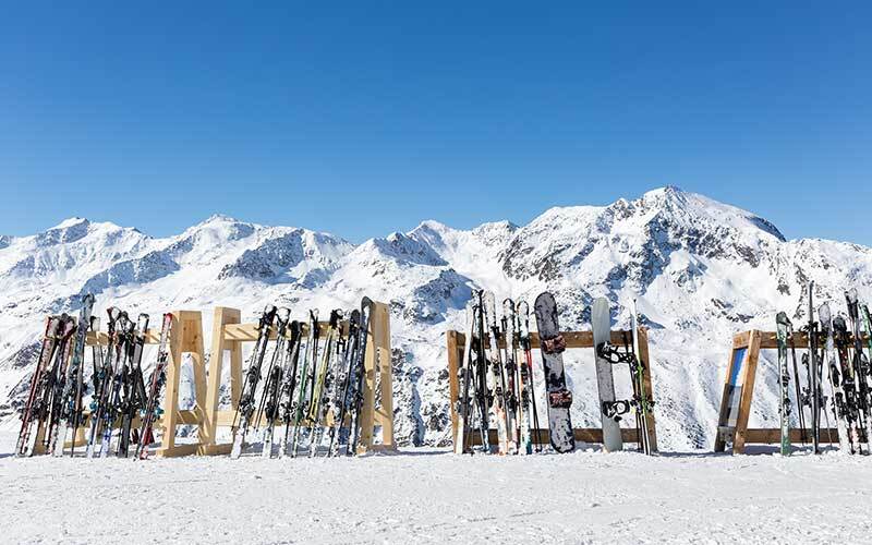 Ski racks keeping gear organised, ski responsibility code