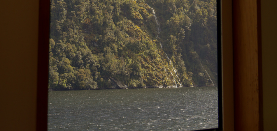 Window looking at Doubtful Sound