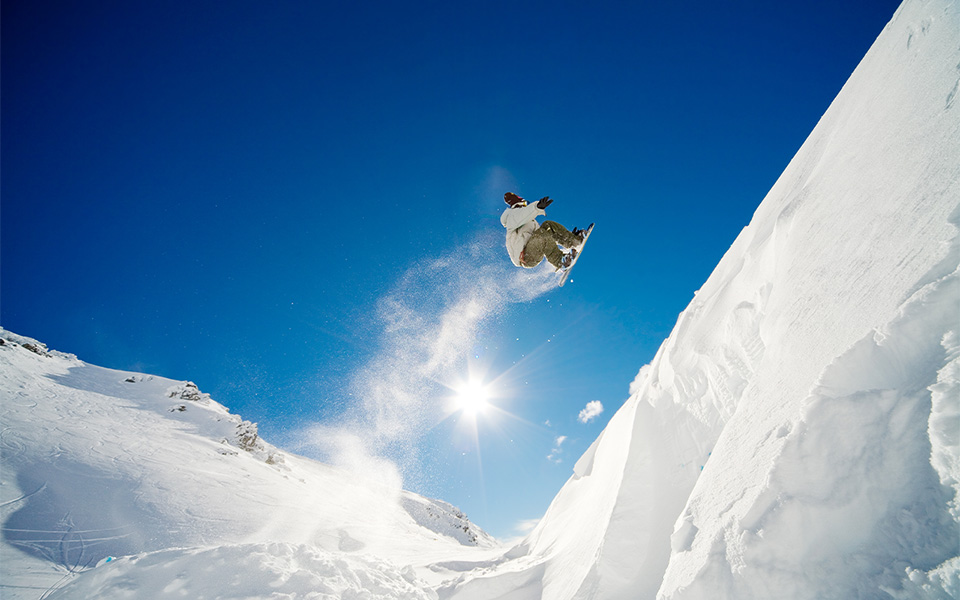 Snowboarding at New Zealand's Treble Cone