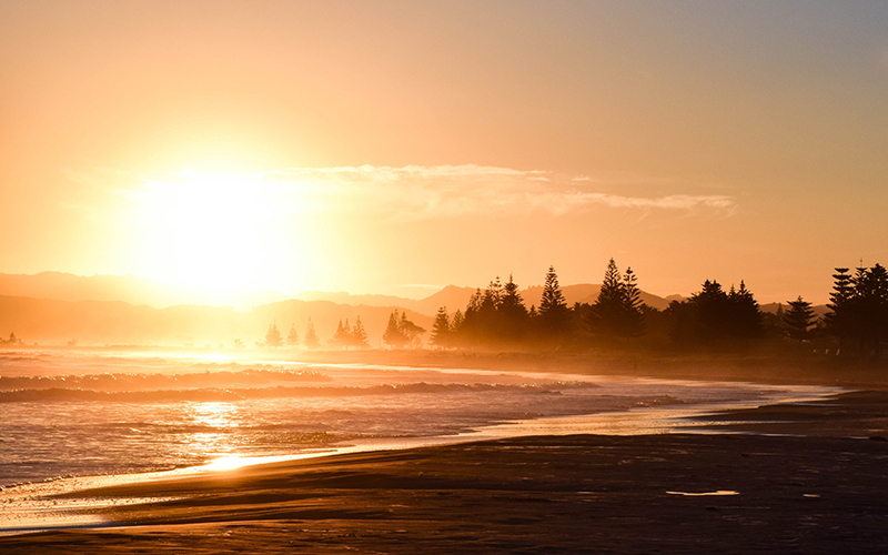 Sunset over Waikanae Beach, Gisborne