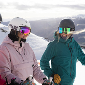 Two skiers up Cardrona