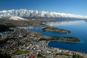 Snow capped mountains in Queenstown