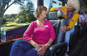 Clients on the Ultimate Grand Pacific Tours Coach