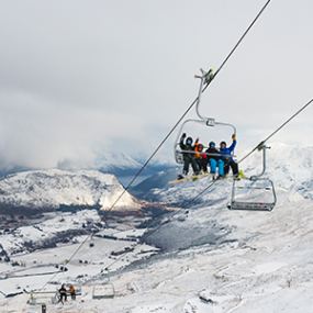 Chairlift through the clouds