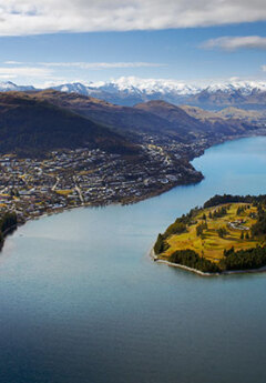 View of Queenstown and Lake Wakatipu from Cecil Park