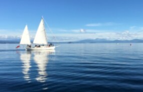 Sailing boat on Lake Taupo