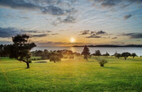 Beautiful sunset from the Waitangi Treaty Grounds