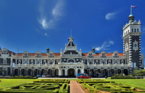 Historic Railway Station with Lush Gardens