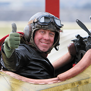 Image of a pilot in a war plane during Warbirds over Wanaka