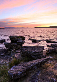 View of Lake Taupo at sunset