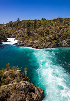 Crystal clear waters of Huka Falls