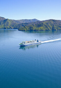 Interislander ferry crossing Cook Strait between Picton and Wellington