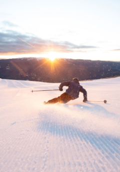 Skier in Cardrona Alpine Resort, Wanaka, New Zealand