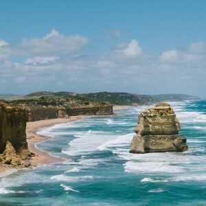 The 12 Apostles rock formations on the Great Ocean Road, Australia