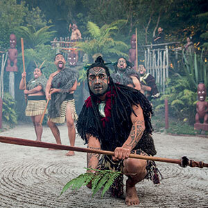Image of a Maori performer during a cultural experience