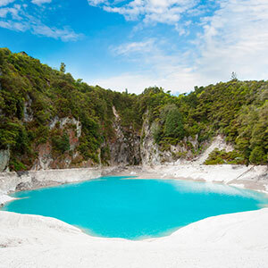 The Inferno Crater Lake at Waimangu geothermal area