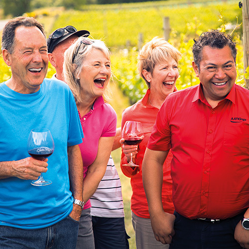 Group of guests enjoying a wine tasting