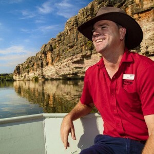 AAT Kings tour guide in Geikie Gorge, Western Australia