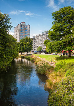 River Avon running through the centre of Christchurch CBD