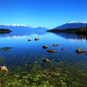 Reflective lake waters in Te Anau