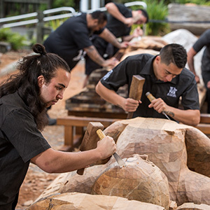 Wood carving at Te Puia Maori Art Institute