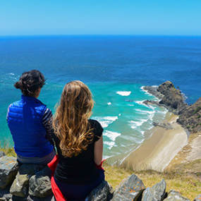 Enjoying the view over Cape Reinga