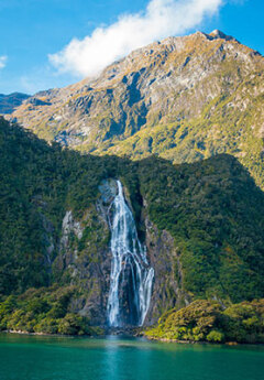 Lady Bowen waterfalls in Milford Sound National Park