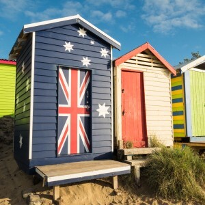 Bathing boxes on Mornington Penisula